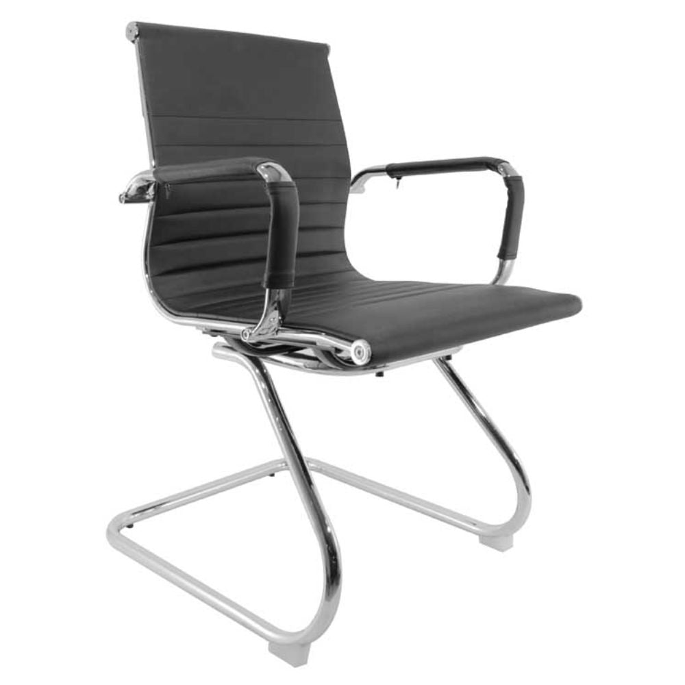 SILLA NOGAL BEAT E-3003 | Silla Directiva | Asiento Respaldo Hule Espuma | Descansabrazos Metal Vinipiel | Base Trineo | Tapiz Vinipiel | Estructura Metal | Interior - E-3003 - GERSA - NOGAL BEAT - Sillas para oficina