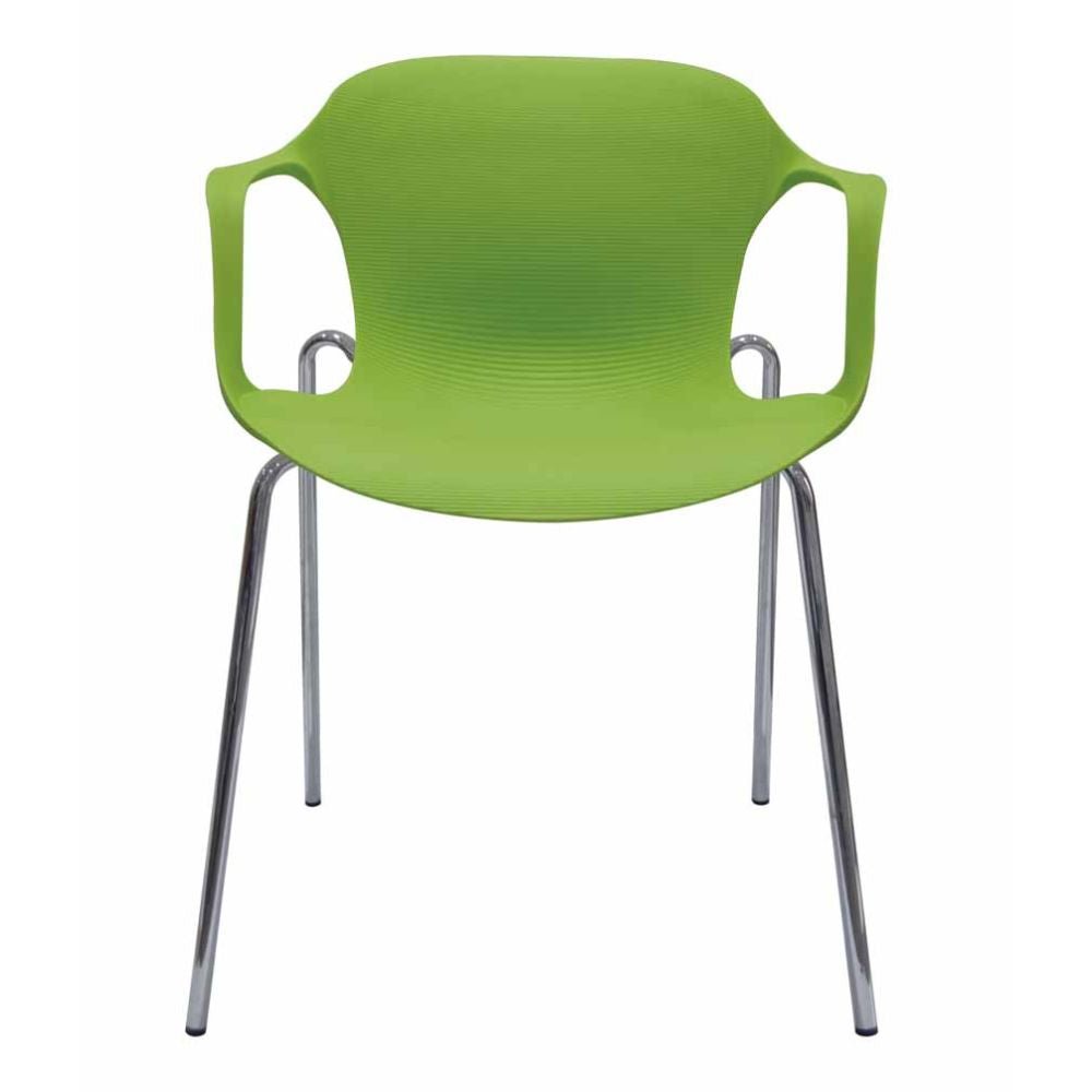 SILLA NOGAL BEAT E-33001 | Silla Ocasional para Cafetería Decorativa | Polipropileno | Estructura Metálica | Interior - E-33001 - GERSA - NOGAL BEAT - Sillas