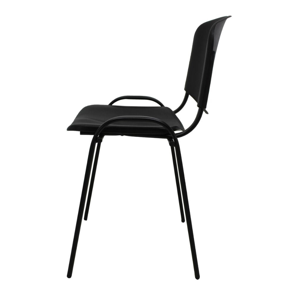 SILLA NOGAL BEAT ISO NOVA SILL0420304 | Silla para Visita Oficina Sala de Espera | Base 4 Puntas Metal | Plastificada | Interior - SILL0420304 - Mundo In - NOGAL BEAT - Sillas