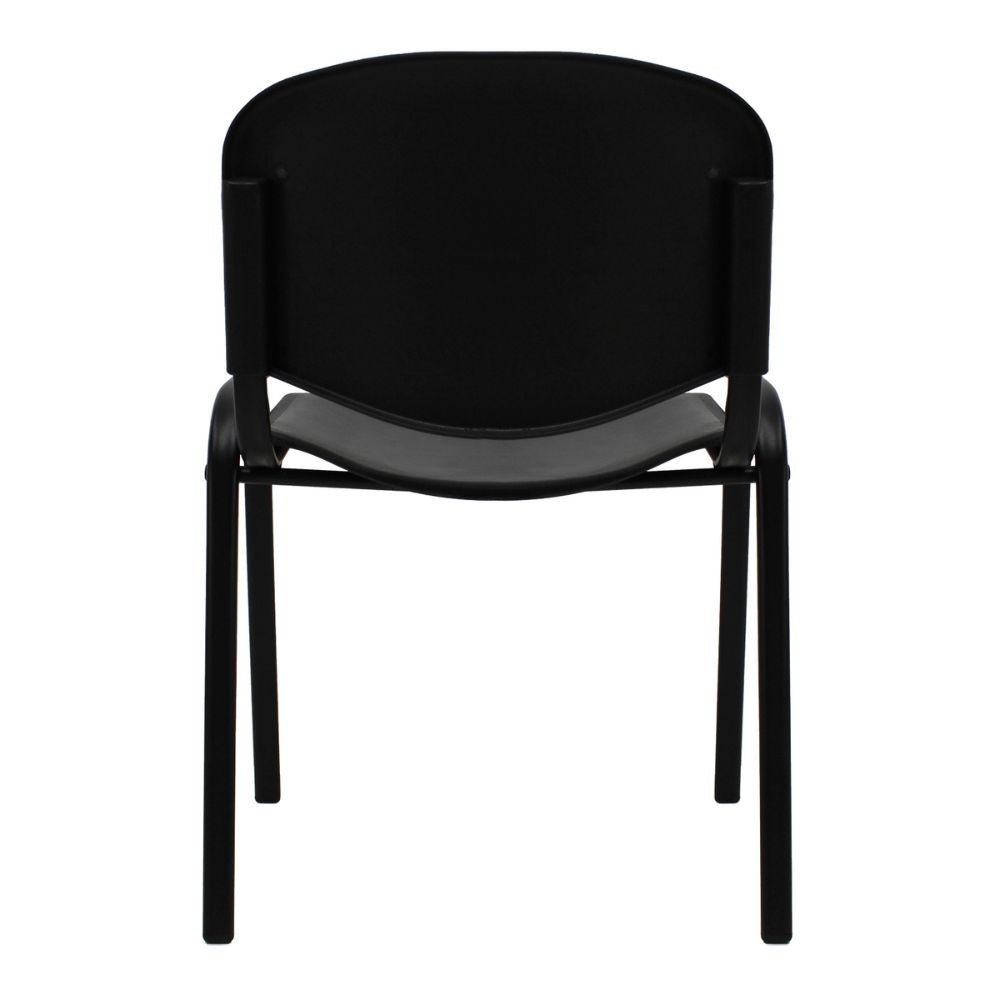 SILLA NOGAL BEAT ISO NOVA SILL0420304 | Silla para Visita Oficina Sala de Espera | Base 4 Puntas Metal | Plastificada | Interior - SILL0420304 - Mundo In - NOGAL BEAT - Sillas