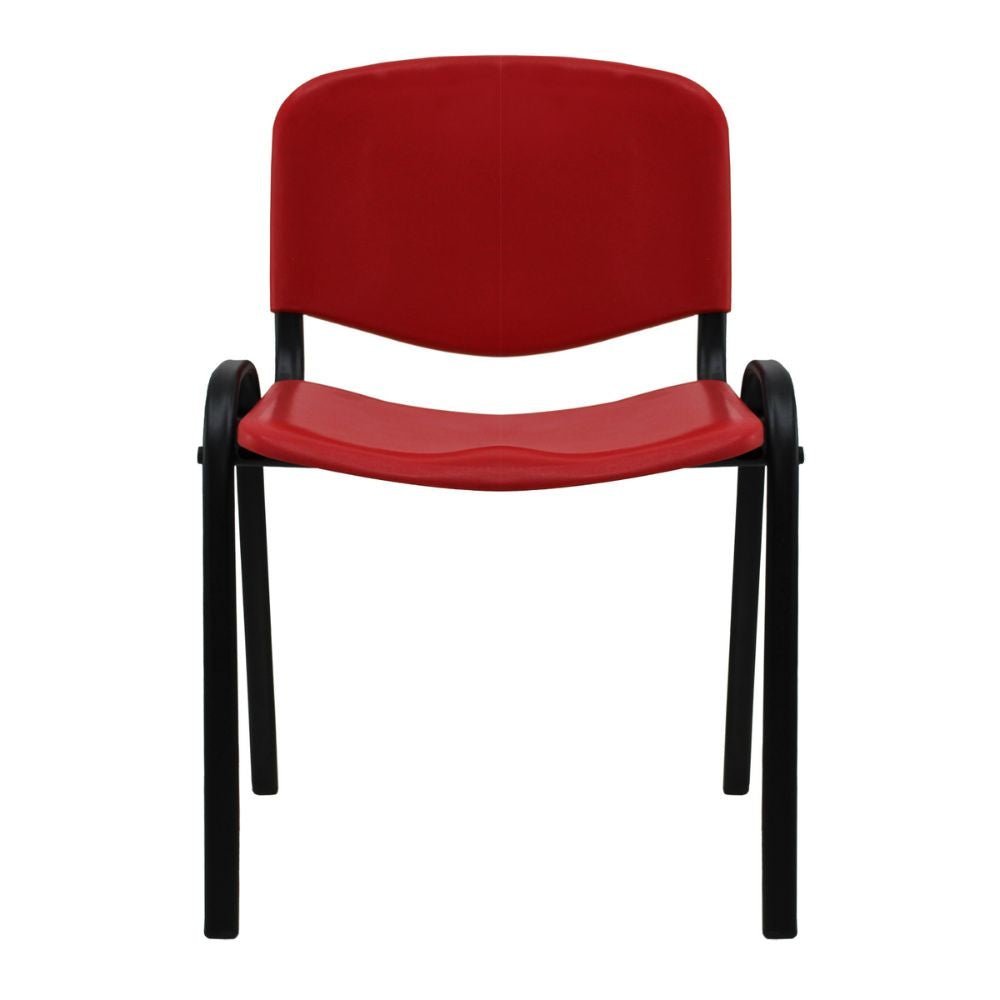 SILLA NOGAL BEAT ISO NOVA SILL0420304 | Silla para Visita Oficina Sala de Espera | Base 4 Puntas Metal | Plastificada | Interior - SILL0420304 - Mundo In - NOGAL BEAT - Sillas