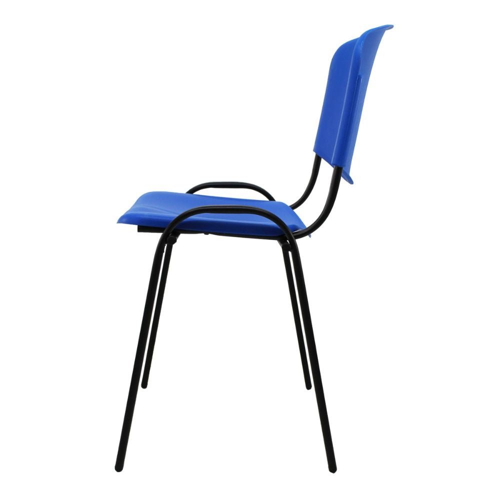 SILLA NOGAL BEAT ISO NOVA SILL0420304 | Silla para Visita Oficina Sala de Espera | Base 4 Puntas Metal | Plastificada | Interior - SILL0420304 - Mundo In - NOGAL BEAT - Sillas