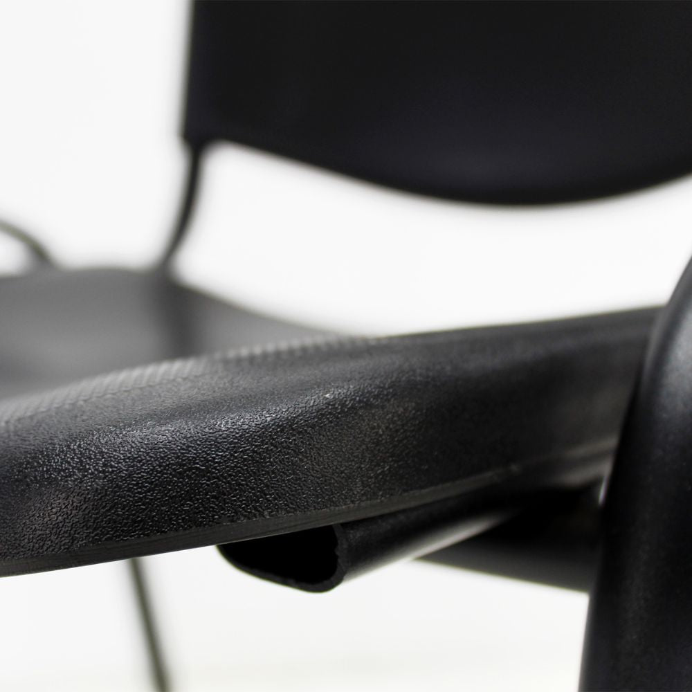 SILLA NOGAL BEAT ISO NOVA SILL0420304 | Silla para Visita Oficina Sala de Espera | Base 4 Puntas Metal | Plastificada | Interior - SILL0420304 - Mundo In - NOGAL BEAT - Sillas