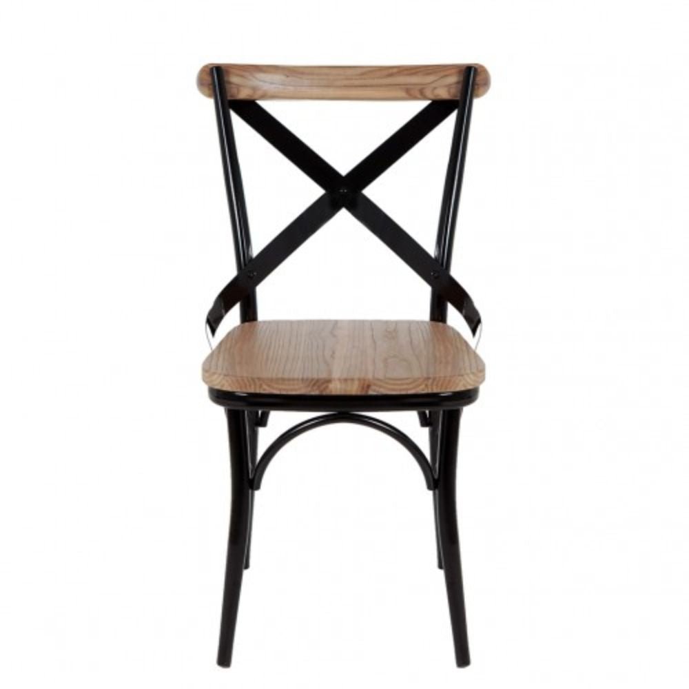 SILLA NOGAL BEAT ITALIAN | Silla Ocasional Decorativa | Base 4 Puntas Metal Negro | Natural | Madera | Interior - ITALIAN - MDO - NOGAL BEAT - SIlla