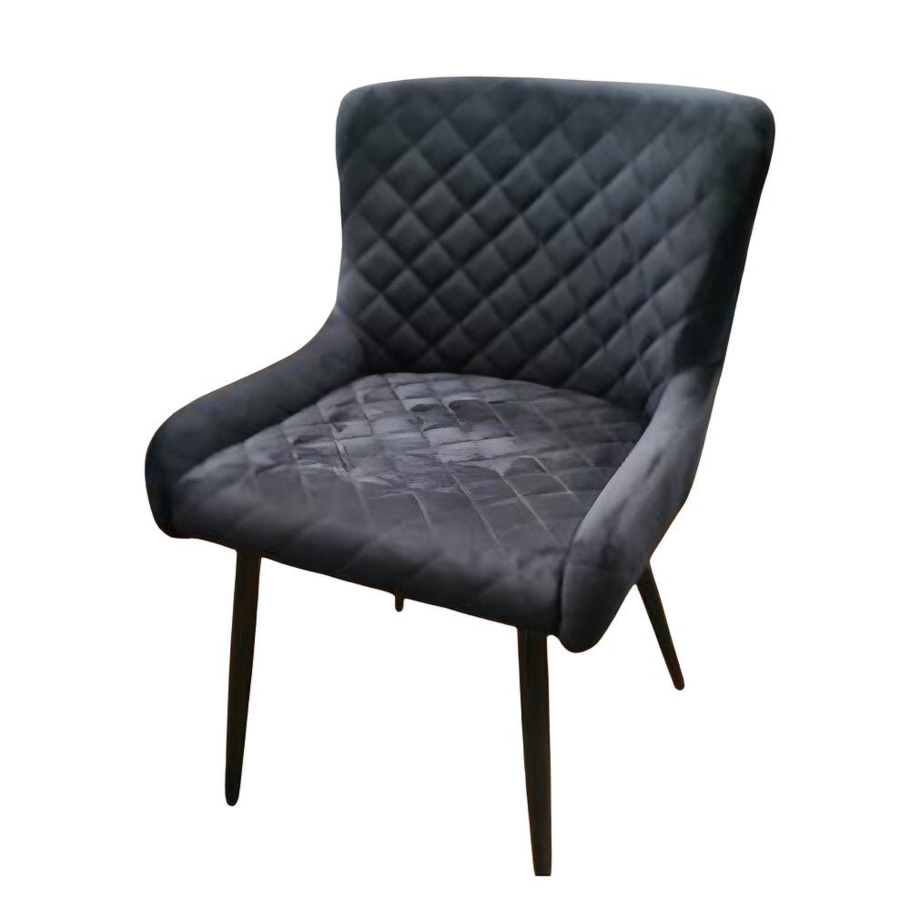 Silla ocasional Nogal Beat Manchester con estructura metálica y tapizado en tela