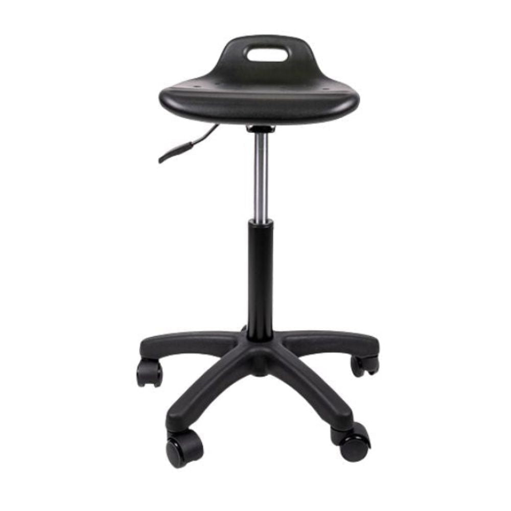 Silla industrial Offiho Heavy Duty Line OHI-49 con asiento en poliuretano negro y base de 5 puntas en poliamida