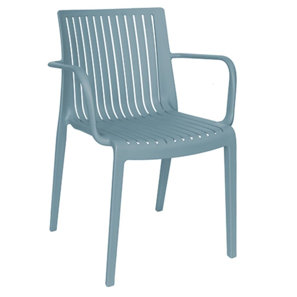 Silla de terraza Offiho Milos OHV-7203A en polipropileno con brazos, una sola pieza, varios colores.