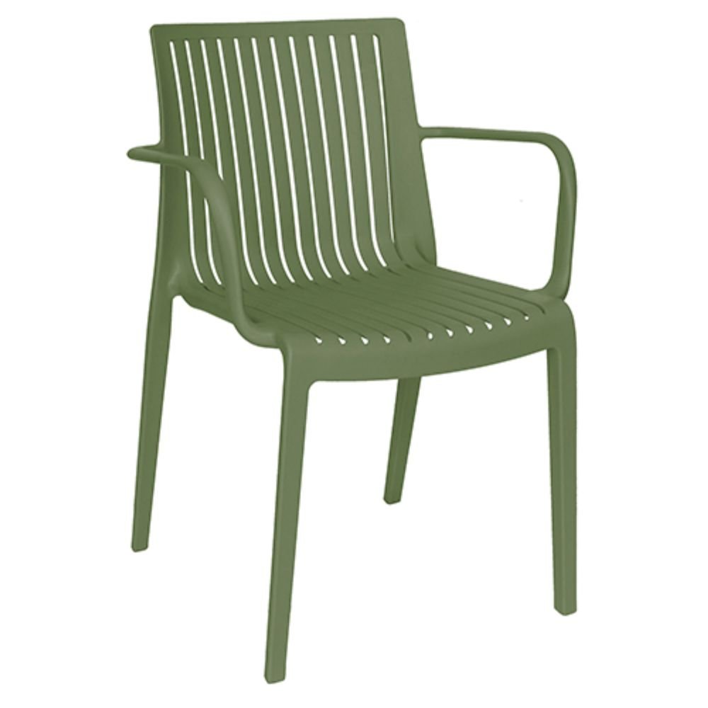 Silla de terraza Offiho Milos OHV-7203A en polipropileno con brazos, una sola pieza, varios colores.