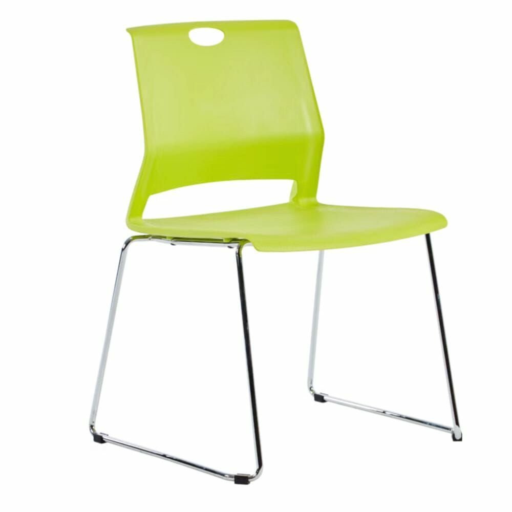 Silla de visita Ofik 1058 Volt de plástico apilable con base de patas en acero cromado