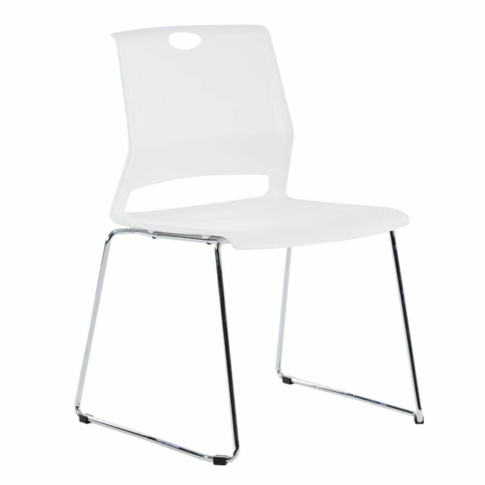 Silla de visita Ofik 1058 Volt de plástico apilable con base de patas en acero cromado