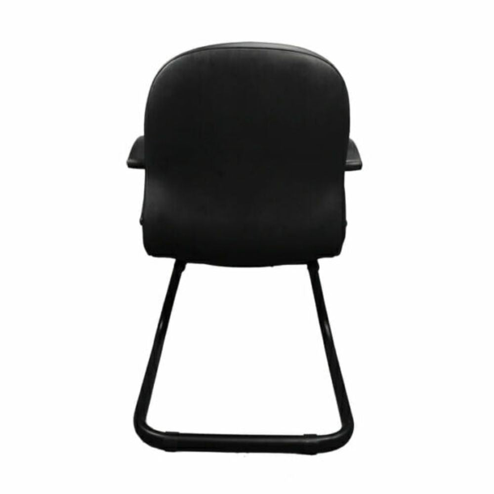 SILLA OFIK 378 ZALCE | Silla de Visita para Oficina | Base Trineo Tubular | Vinipiel | Interior - 378 - OFIK - NOGAL BEAT - Sillas de oficina