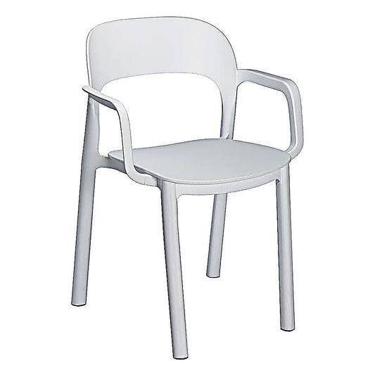 Silla para Cafetería y Comedor con Brazos - RESOL ONA ARMCHAIR - Varios Colores - Apilable con Protección UV y Asiento Sujeto con Tornillos Zincados - 03689 - Resol - NOGAL BEAT - Silla Comercial Interior