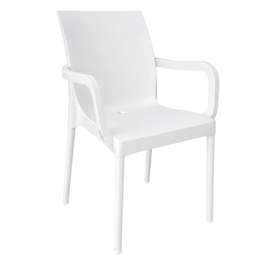 Silla para Hotel Áreas de Exterior - LABENZE IRIS 106-00850 - Blanco - Brazos y Apilable - 106-00850 - Labenze - NOGAL BEAT - Silla Comercial Exterior
