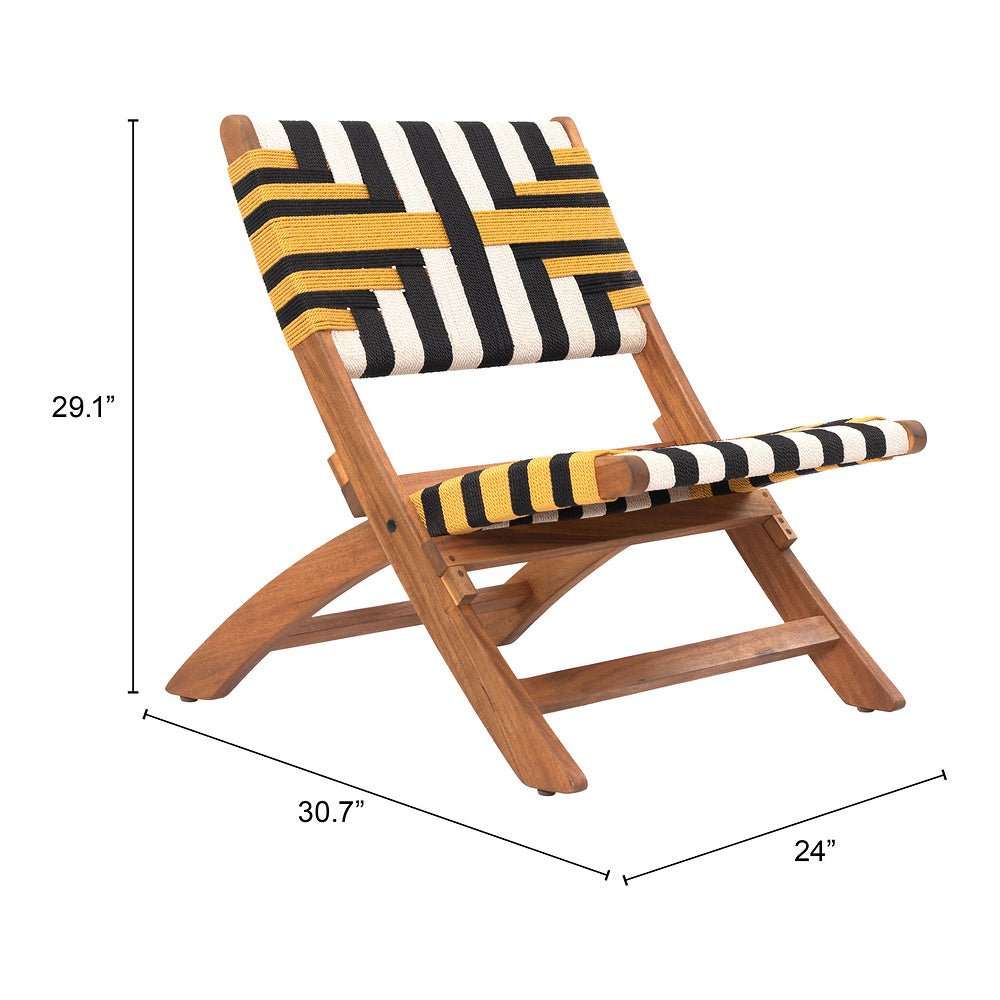 Silla para Hotel y Terraza - ZUO SUNBEAM LOUNGE - Multicolor - Asiento y Respaldo en Ratán Sintético Tejido - 704030 - Zuo - NOGAL BEAT - Silla de Terraza