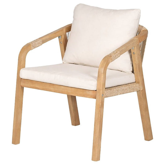 Silla para Jardín y Terraza - NOGAL BEAT SAONA SILL0904864 - Natural - Asiento y Respaldo Tapizados - SILL0904864 - Mundo In - NOGAL BEAT - Silla de Terraza