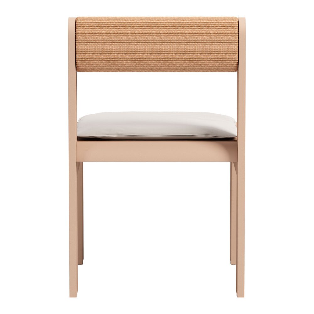 Silla para Jardín y Terraza - ZUO ISLAND - Blanco - Asiento y Respaldo Tapizados con Tela para Exterior - 704043 - Zuo - NOGAL BEAT - Silla de Terraza