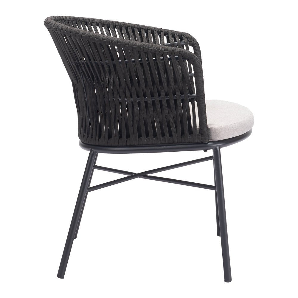 Silla para Terraza y Alberca - ZUO FREYCINET - Varios Colores - Asiento y Respaldo Tapizados con Tela para Exterior - 703987 - Zuo - NOGAL BEAT - Silla de Terraza