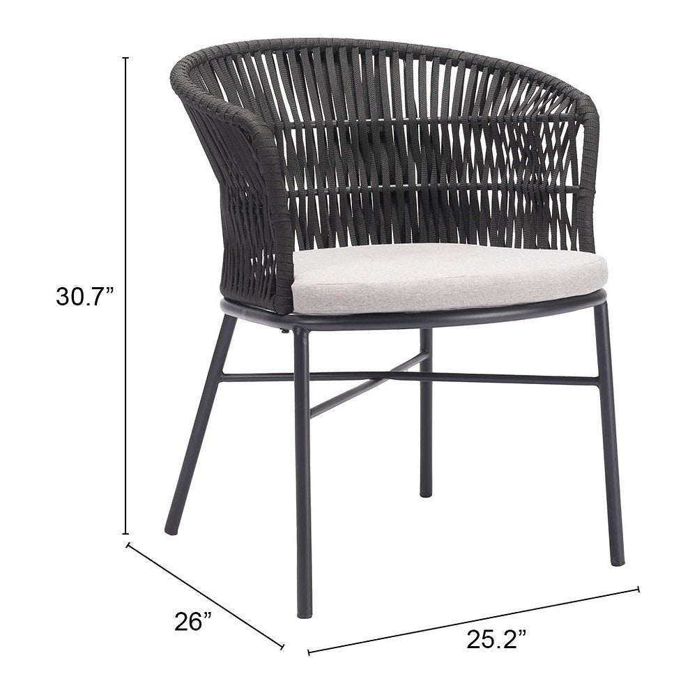 Silla para Terraza y Alberca - ZUO FREYCINET - Varios Colores - Asiento y Respaldo Tapizados con Tela para Exterior - 703987 - Zuo - NOGAL BEAT - Silla de Terraza