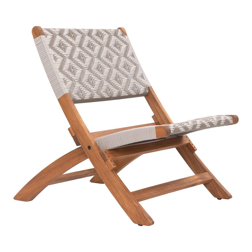 Silla para Terraza y Alberca - ZUO TIDE LOUNGE - Multicolor - Asiento y Respaldo en Ratán Sintético Tejido - 704031 - Zuo - NOGAL BEAT - Silla de Terraza