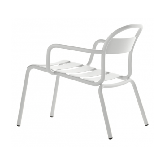 Camastro chaise lounge COLOS STECCA L de aluminio tubular con asiento de solera y descansabrazos para exterior