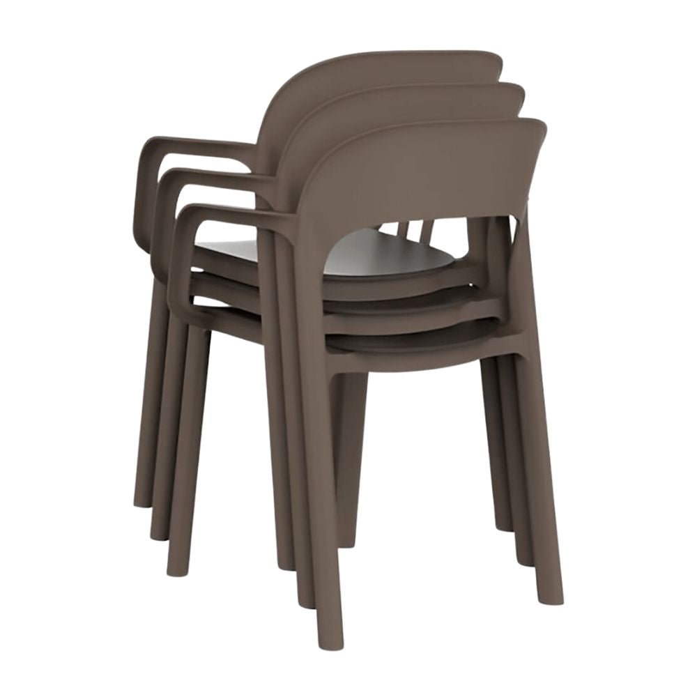 SILLA RESOL ONA ARMCHAIR | Silla Ocasional para Cafetería Jardín | Polipropileno | Protección UV | Interior + Exterior - 03712 - Resol - NOGAL BEAT - silla