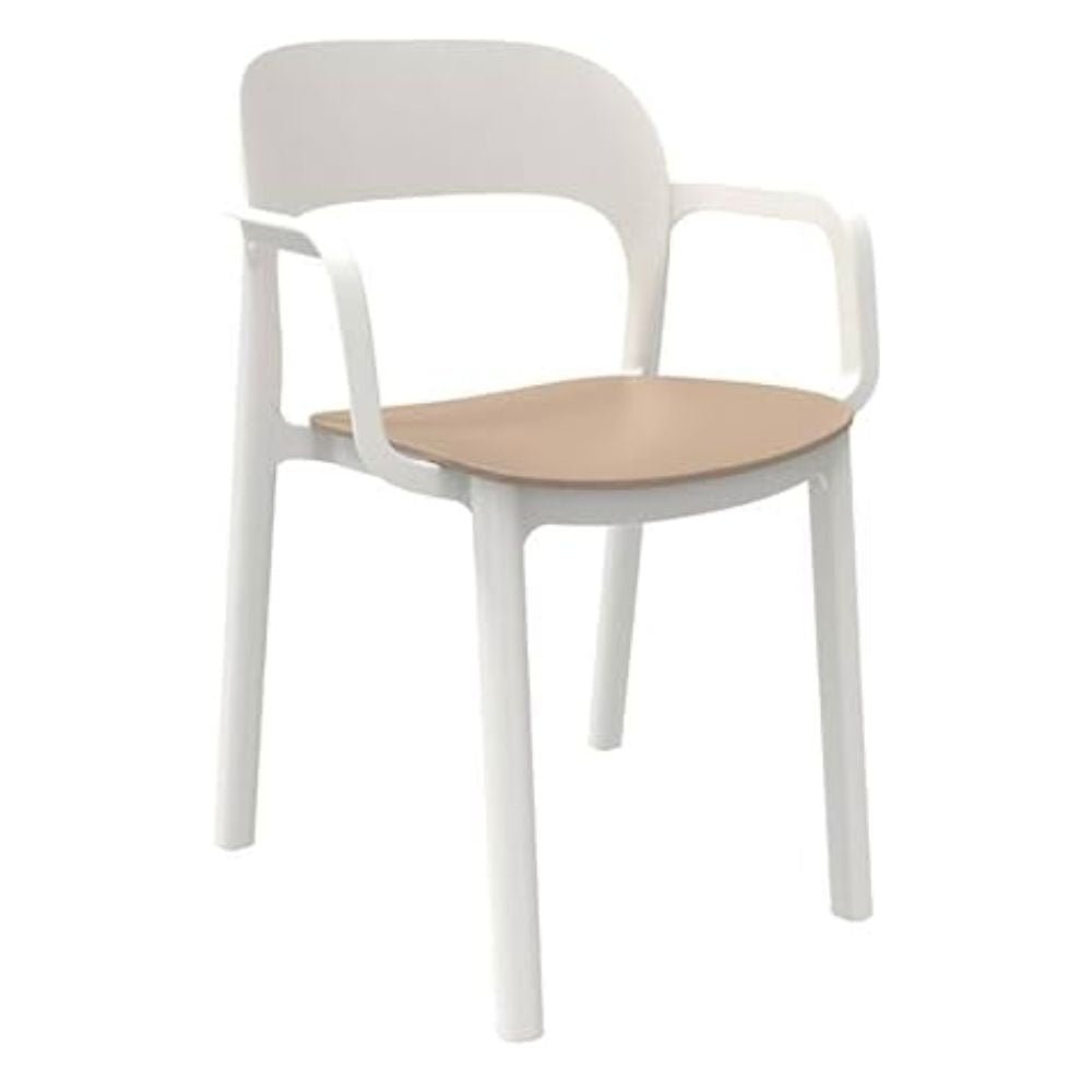 SILLA RESOL ONA ARMCHAIR | Silla Ocasional para Cafetería Jardín | Polipropileno | Protección UV | Interior + Exterior - 04278 - Resol - NOGAL BEAT - silla