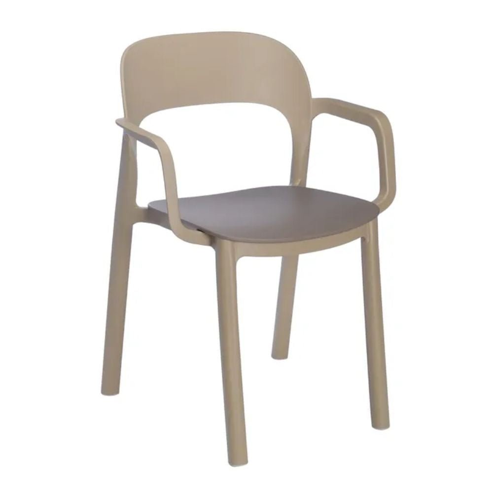 SILLA RESOL ONA ARMCHAIR | Silla Ocasional para Cafetería Jardín | Polipropileno | Protección UV | Interior + Exterior - 03707 - Resol - NOGAL BEAT - silla