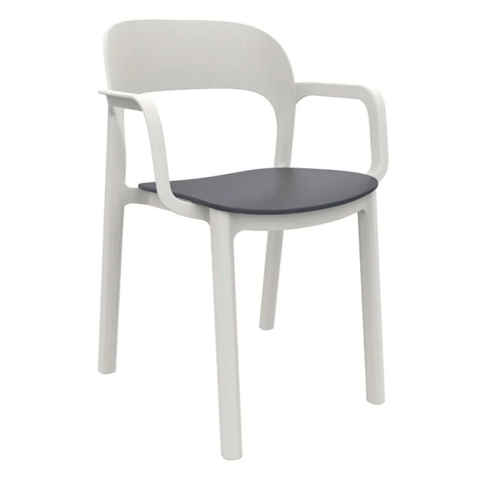 SILLA RESOL ONA ARMCHAIR | Silla Ocasional para Cafetería Jardín | Polipropileno | Protección UV | Interior + Exterior - 03704 - Resol - NOGAL BEAT - silla