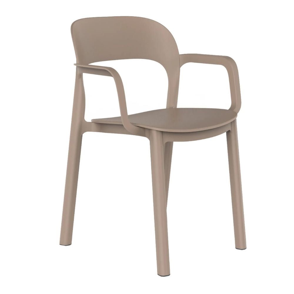 SILLA RESOL ONA ARMCHAIR | Silla Ocasional para Cafetería Jardín | Polipropileno | Protección UV | Interior + Exterior - 03713 - Resol - NOGAL BEAT - silla