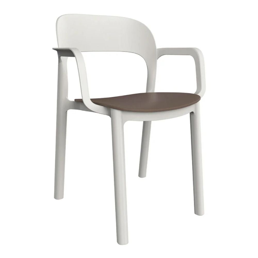 SILLA RESOL ONA ARMCHAIR | Silla Ocasional para Cafetería Jardín | Polipropileno | Protección UV | Interior + Exterior - 04279 - Resol - NOGAL BEAT - silla