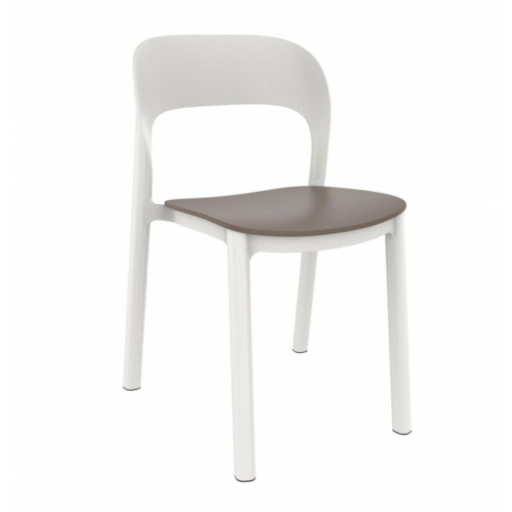 SILLA RESOL ONA | Silla Ocasional para Cafetería Jardín | Polipropileno | Protección UV | Interior + Exterior - 04277 - Resol - NOGAL BEAT - silla
