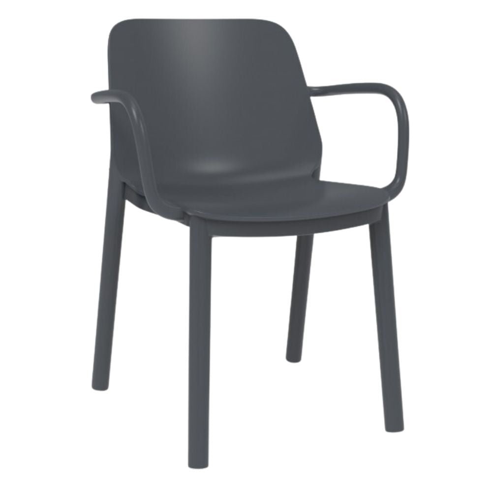 SILLA RESOL ONE ARMCHAIR | Silla Ocasional para Cafetería Jardín | Polipropileno Fibra de Vidrio | Protección UV | Interior + Exterior - 05949 - Resol - NOGAL BEAT - silla