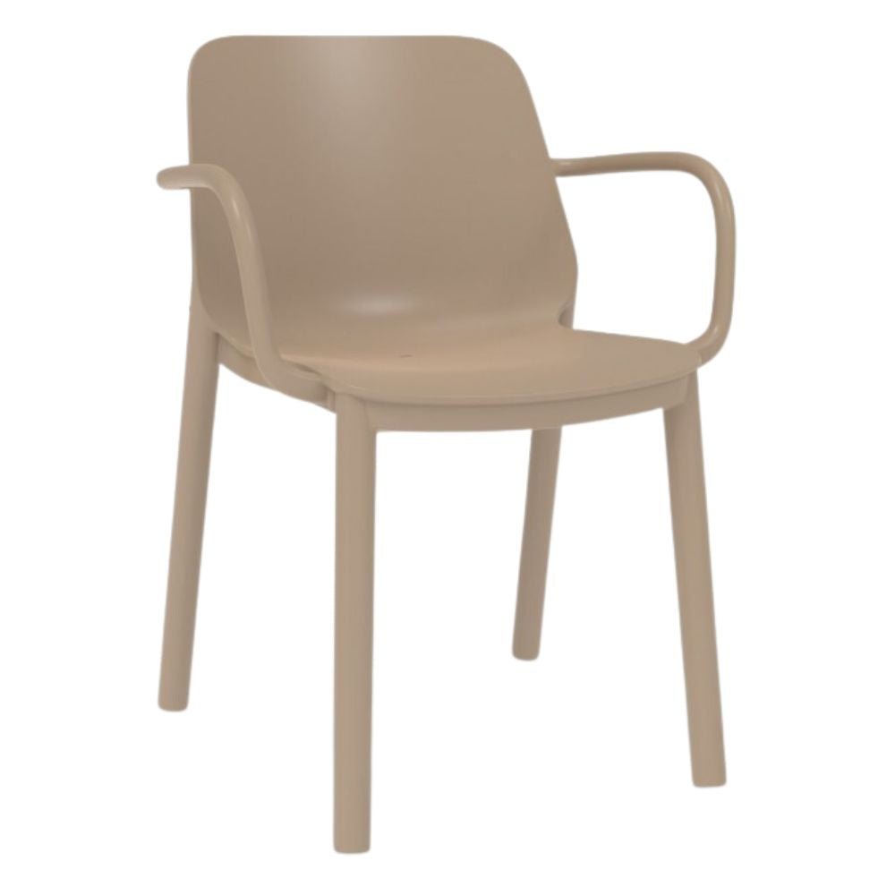 SILLA RESOL ONE ARMCHAIR | Silla Ocasional para Cafetería Jardín | Polipropileno Fibra de Vidrio | Protección UV | Interior + Exterior - 05950 - Resol - NOGAL BEAT - silla