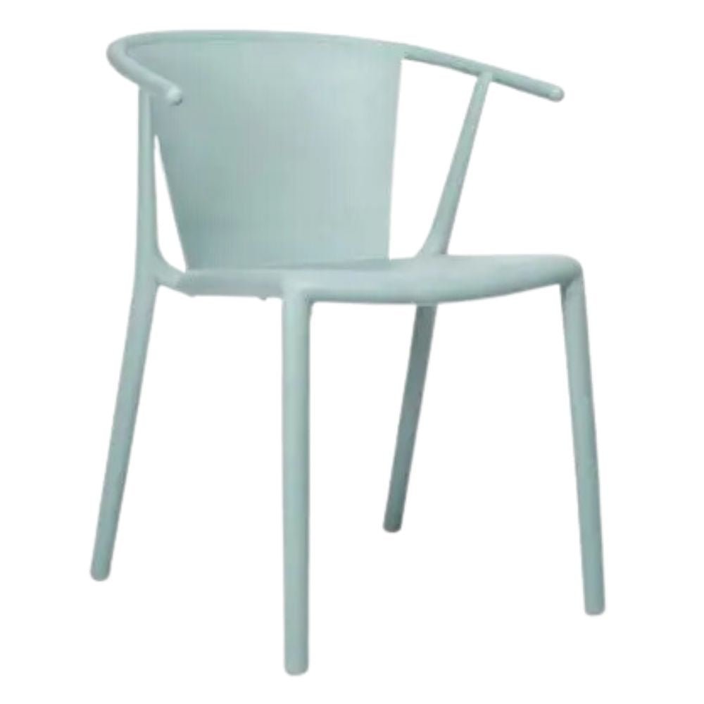 SILLA RESOL STEELY GREEN EDITION | Silla Ocasional | Fibra Vidrio | Polipropileno | Reciclada | Apilable | Protección UV | Brazos | Interior + Exterior - 05507 - Resol - NOGAL BEAT - Sillas