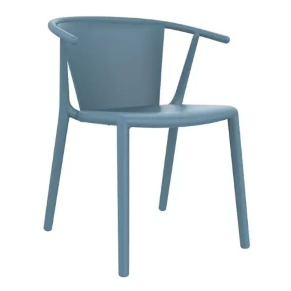 SILLA RESOL STEELY | Silla Ocasional | Fibra Vidrio | Polipropileno | Apilable | Protección UV | Brazos | Interior + Exterior - 04028 - Resol - NOGAL BEAT - Sillas