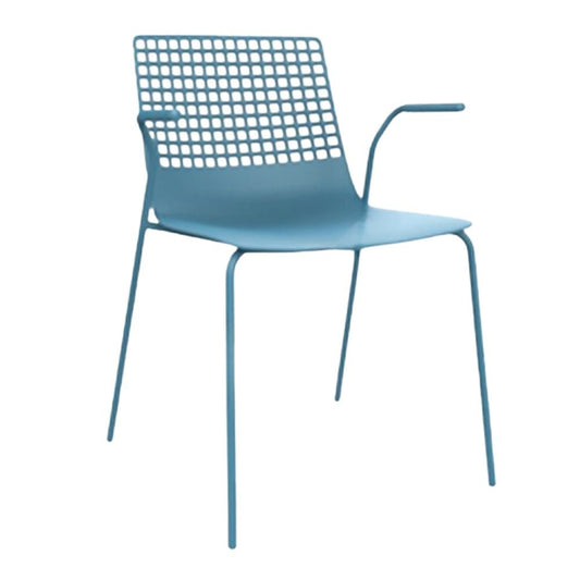 SILLA RESOL WIRE 4 PATAS ARMCHAIR | Silla Ocasional | Carcasa Fibra Vidrio | Estructura Acero | Brazos | Apilable | Interior - 04198 - Resol - NOGAL BEAT - Sillas