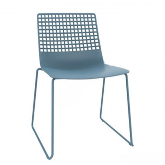 SILLA RESOL WIRE PATIN | Silla Ocasional de Visita | Carcasa Fibra Vidrio | Estructura Trineo Acero | Apilable | Interior - 04204 - Resol - NOGAL BEAT - Sillas