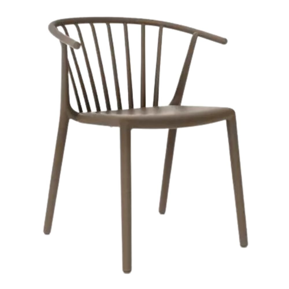 SILLA RESOL WOODY | Silla Ocasional | Fibra Vidrio | Polipropileno | Apilable | Protección UV | Interior + Exterior - 04149 - Resol - NOGAL BEAT - Sillas