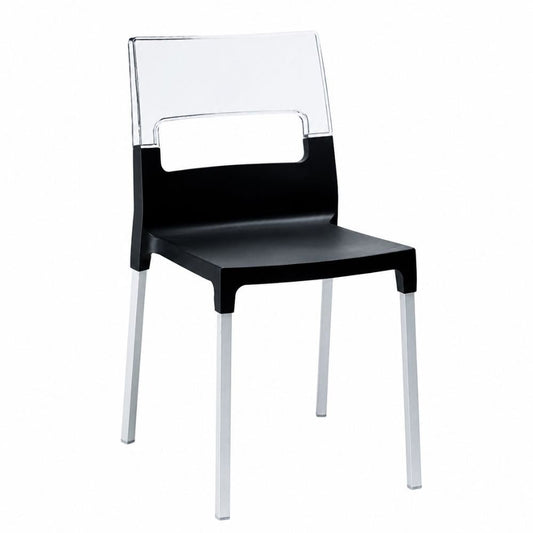 Silla Respaldo Transparente - LABENZE DIVA 155-07110 - Varios Colores - Reforzado con Fibra de Vidrio y Patas de Aluminio Cuadrado - 155-07110 - Labenze - NOGAL BEAT - Silla Comercial Interior