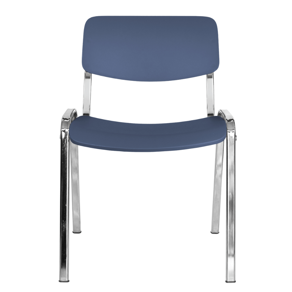 Silla de visita OFFIHO MILK OHV-66CR apilable con asiento y respaldo en polipropileno y base de acero