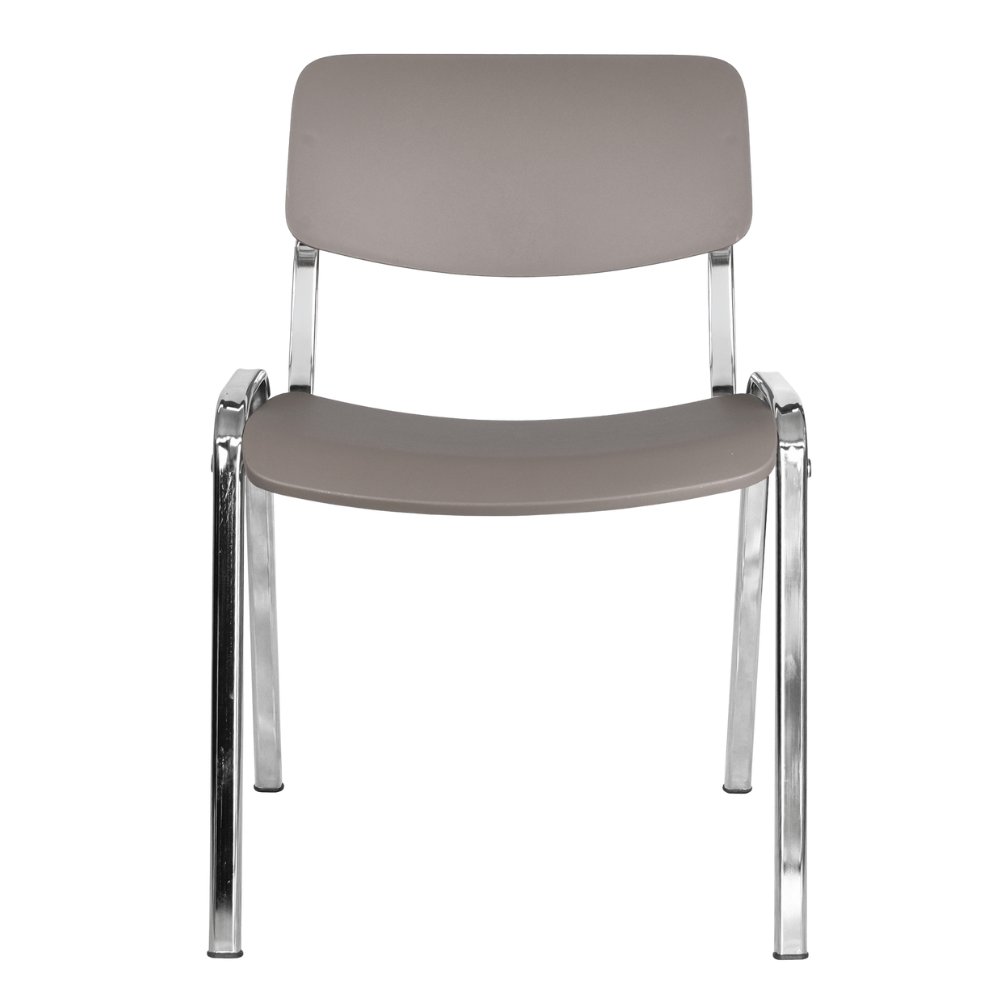 Silla de visita OFFIHO MILK OHV-66CR apilable con asiento y respaldo en polipropileno y base de acero