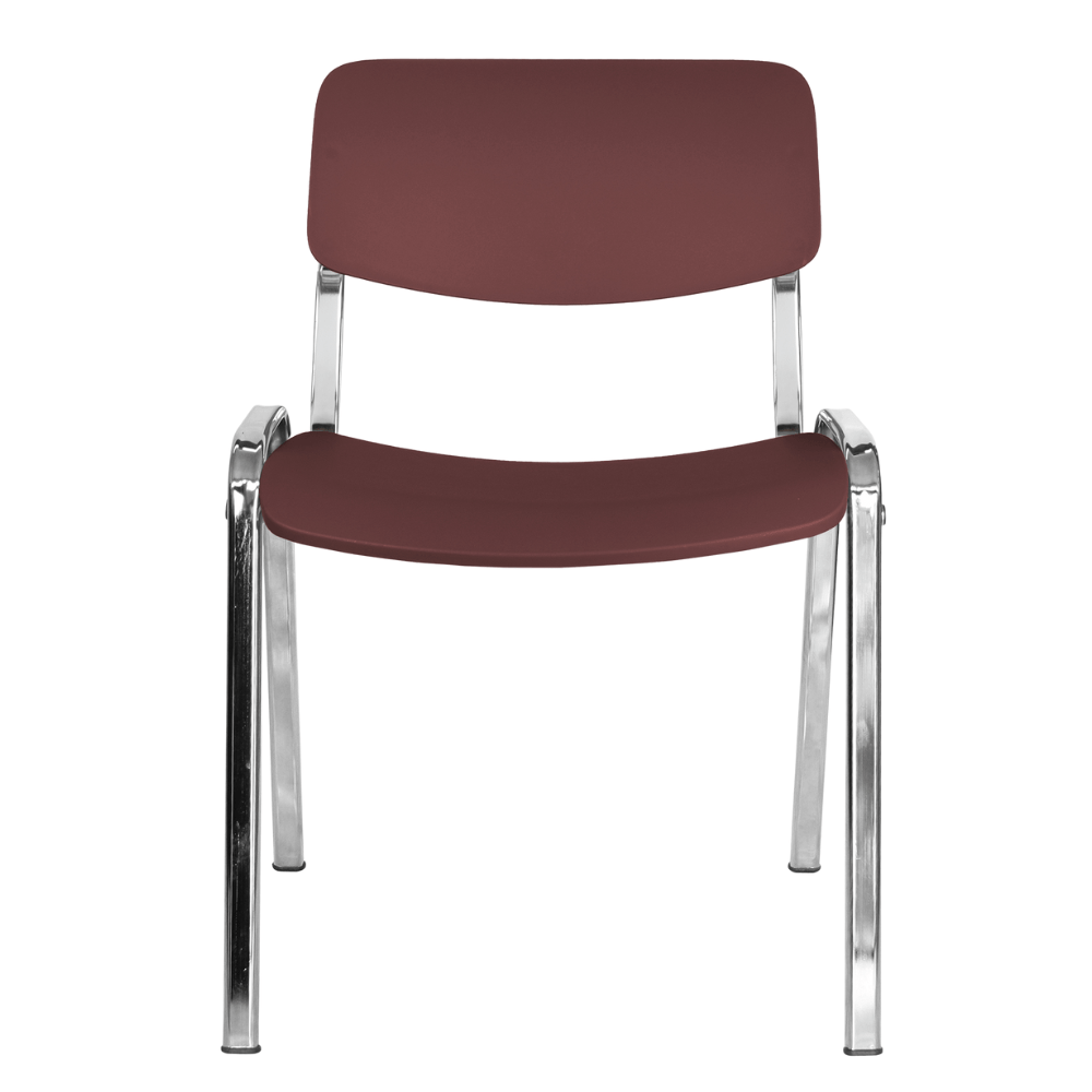 Silla de visita OFFIHO MILK OHV-66CR apilable con asiento y respaldo en polipropileno y base de acero