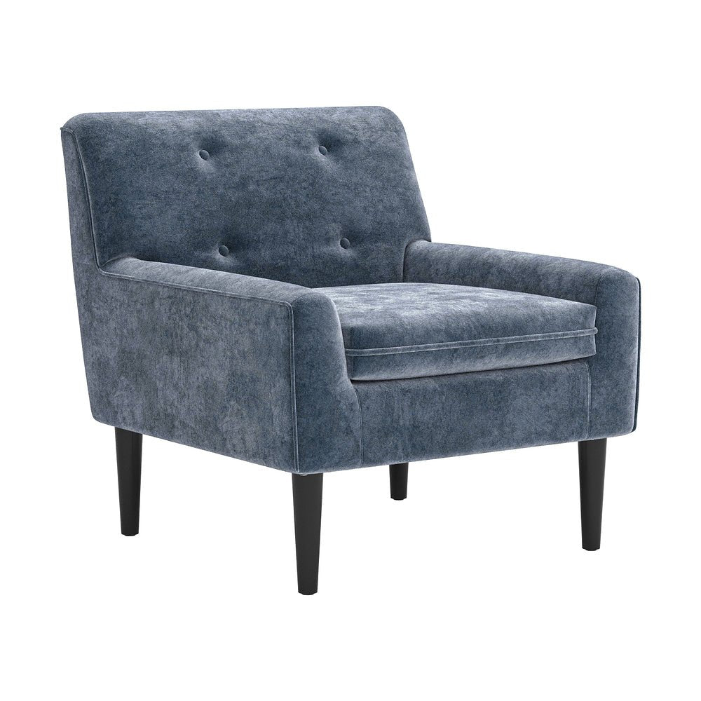 Sillón con Descansabrazos para Boutique - ZUO FRANKFURT - Gris - Asiento y Respaldo Tapizados en Tela Tipo Terciopelo - 100917 - Zuo - NOGAL BEAT - Sillón Ocasional