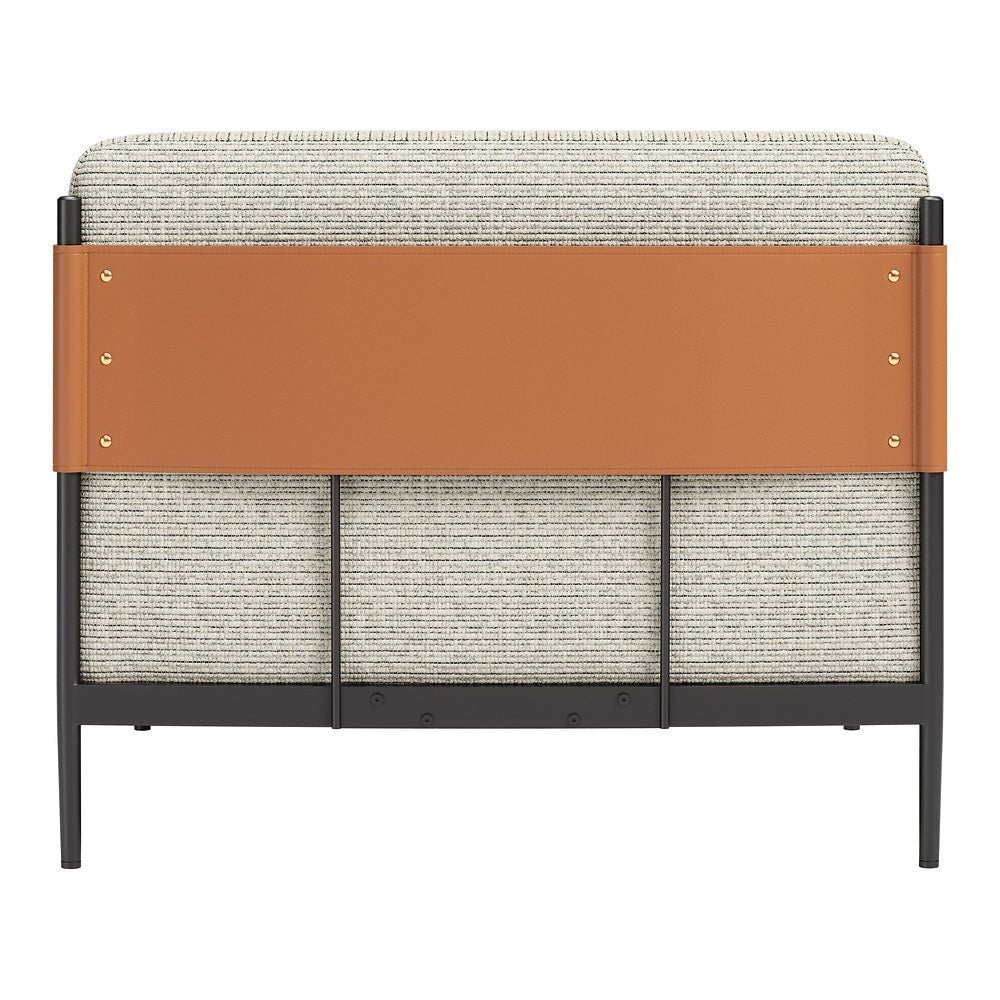 Sillón con Descansabrazos para Boutique - ZUO STIRBE - Gris - Asiento y Respaldo Tapizados en Piel Sintética - 110344 - Zuo - NOGAL BEAT - Sillón Ocasional