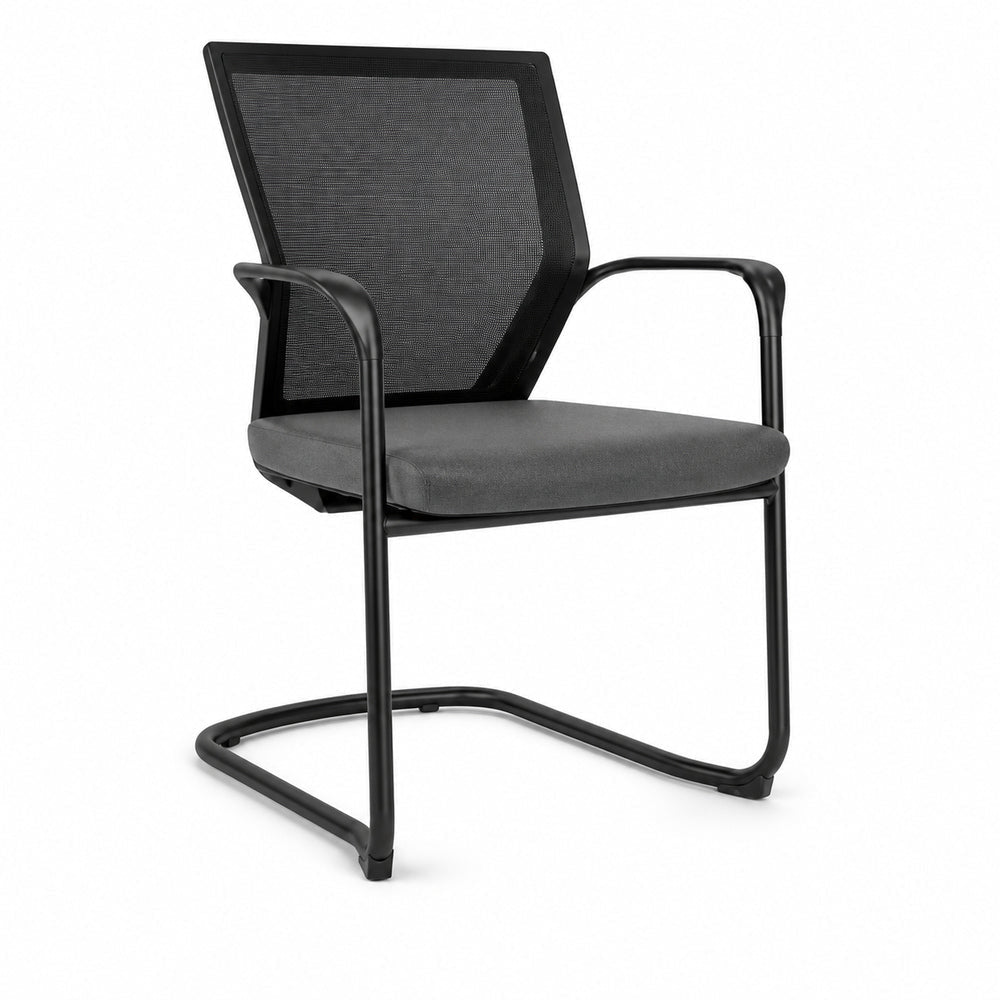 Sillón de Oficina de Visita - VERSA ALTUS IRIS - Estructura Aluminio - Asiento en Espuma Inyectada Tapizado en Tela - AL-325T - VERSA - NOGAL BEAT - Silla de Visita