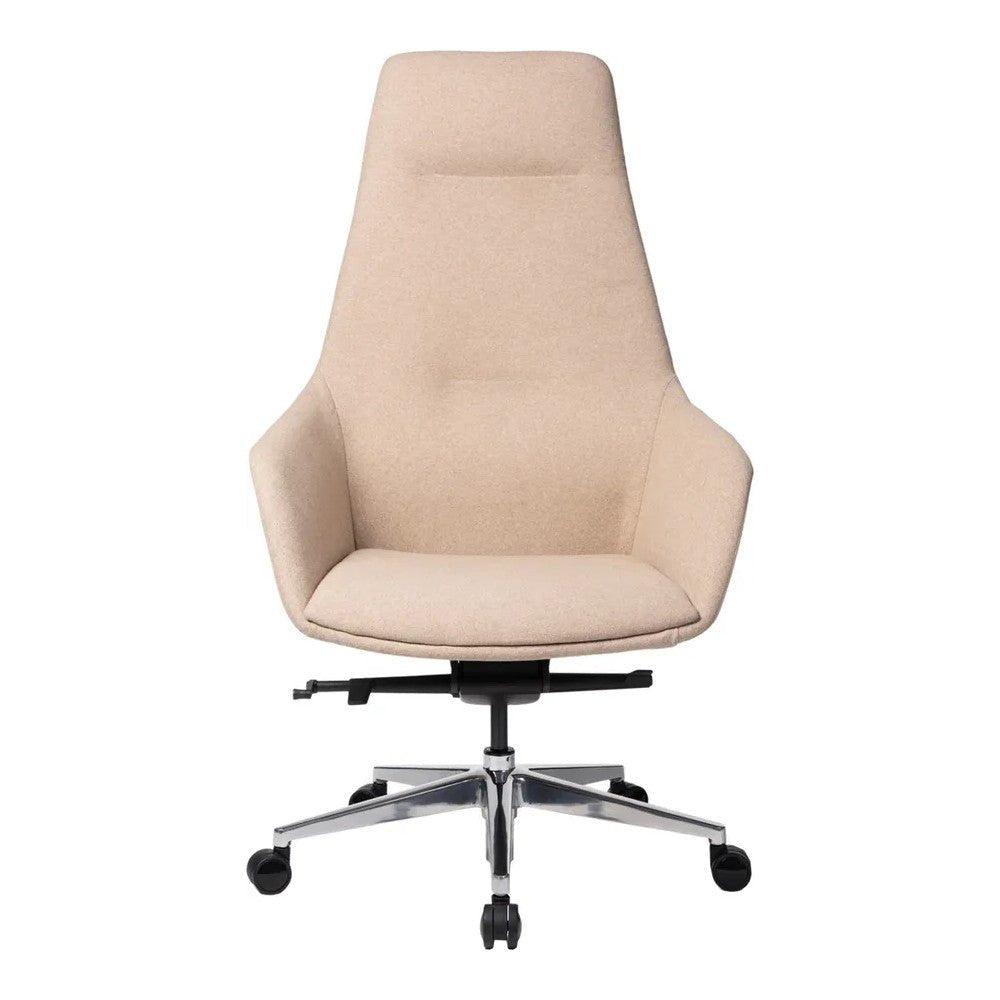 Sillón de Oficina Ejecutivo Respaldo Alto - VERSA ALTUS KENT - Estructura Aluminio - Asiento/respaldo con Espuma Pu Tapizado - AL-662S - VERSA - NOGAL BEAT - Silla Directiva