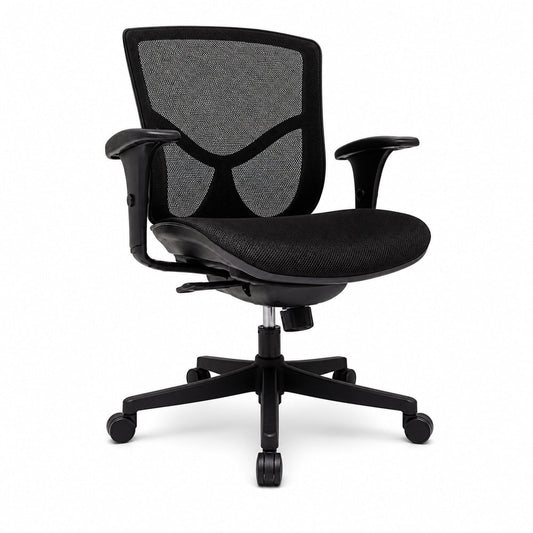 Sillón de Oficina Ejecutivo Respaldo Medio - VERSA ALTUS MIURA - Estructura Aluminio - Asiento y Respaldo en Malla con Soporte Lumbar - AL-268 - VERSA - NOGAL BEAT - Silla Ejecutiva