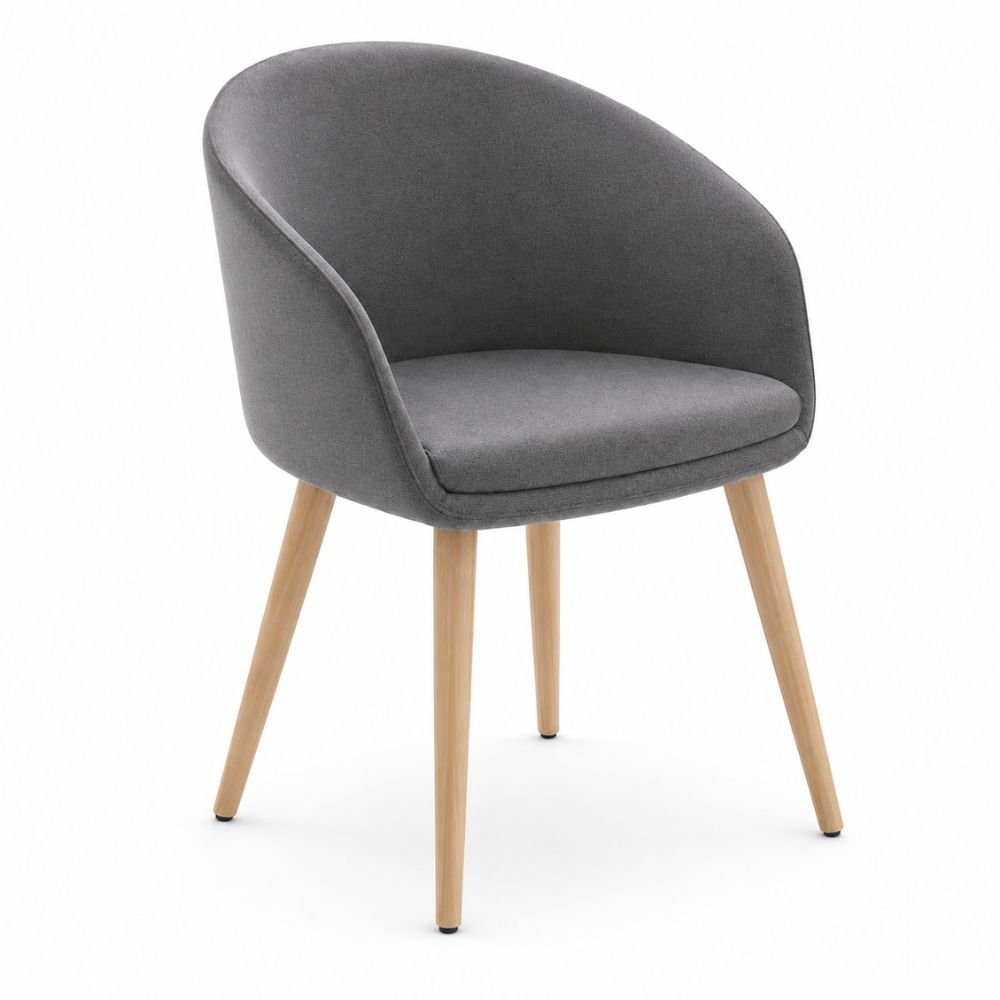 Sillón de recepción 1 plaza LABENZE GALA con respaldo curvo y descansabrazos, tapizado.
