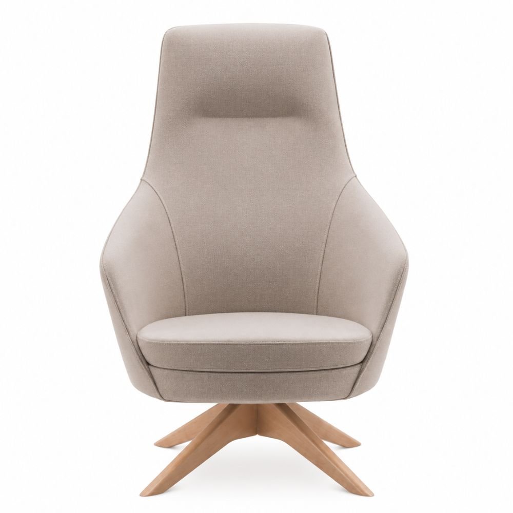Sillón de recepción 1 plaza Labenze Nora tapizado con respaldo alto y descansabrazos