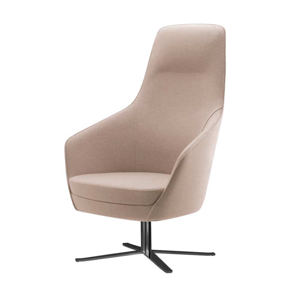 Sillón de Recepción 1 Plaza - LABENZE NORA - Varios Colores - Tapizado con Respaldo Alto y Descansabrazos - 155 - 20200 - NGO - TAP0 - Labenze - NOGAL BEAT - Sillon